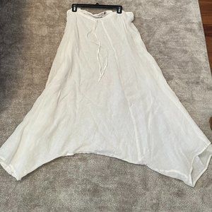 White Linen Pants Drop Crotch- Ivan Grundahl